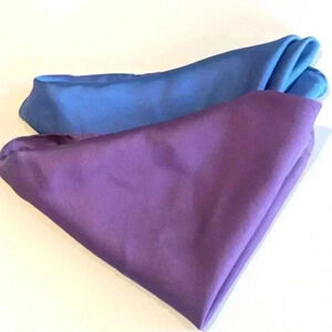 Bundle of  2 Purple & Blue Pocket Square Handkerchief - BNWOT
